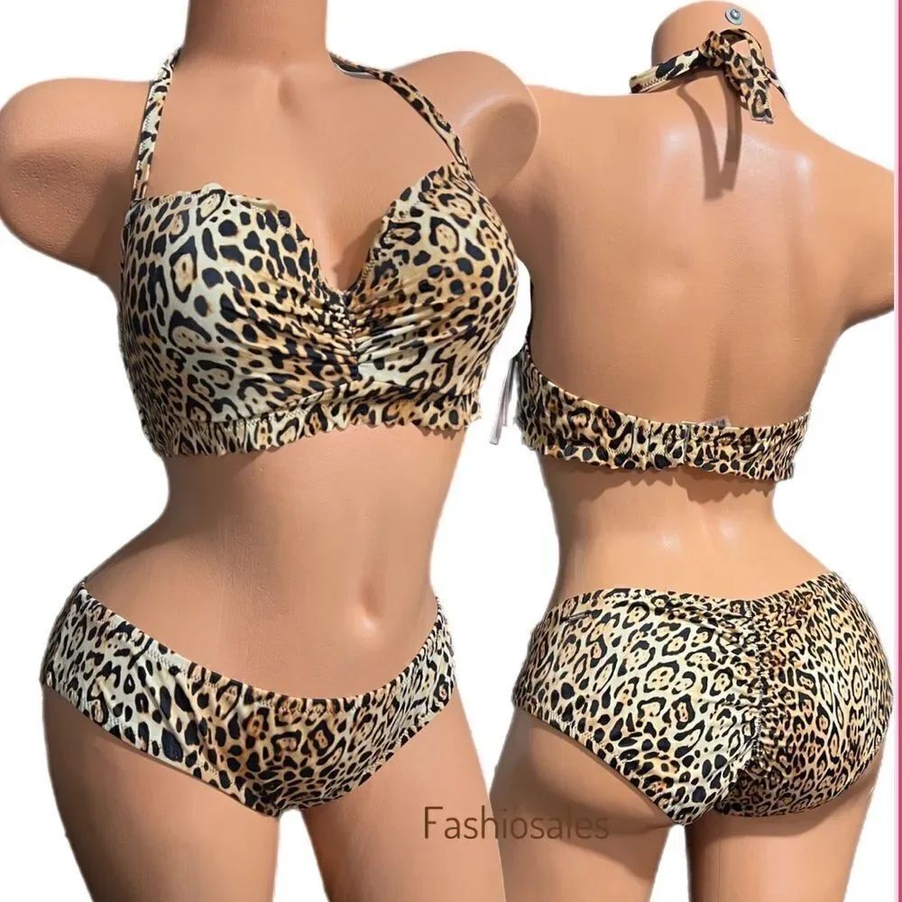 Victorias Secret Swim Zuma Sweetheart Demi Bikini top and Bottoms Set Leopard
